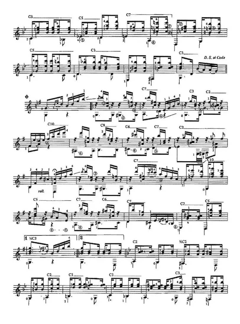 Choro da Saudade（古典吉他）