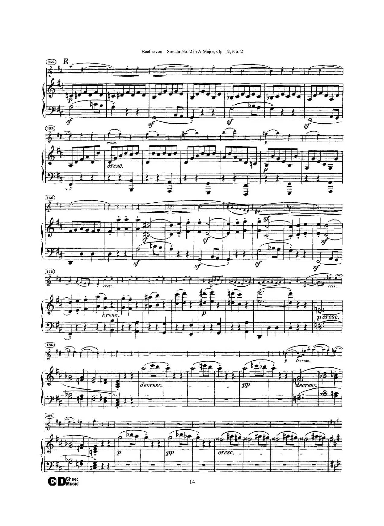 A大调第二小提琴奏鸣曲（Sonata No.2 in A Major Op.12,No.2）（小提琴+钢琴伴奏）