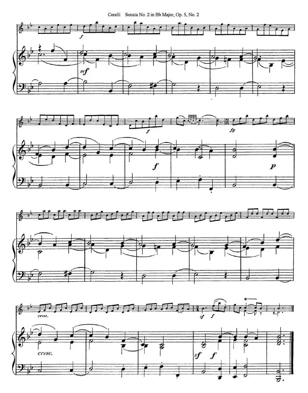 Sonata No.2 in Bb MajorOp.5 No.2（小提琴+钢琴伴奏）