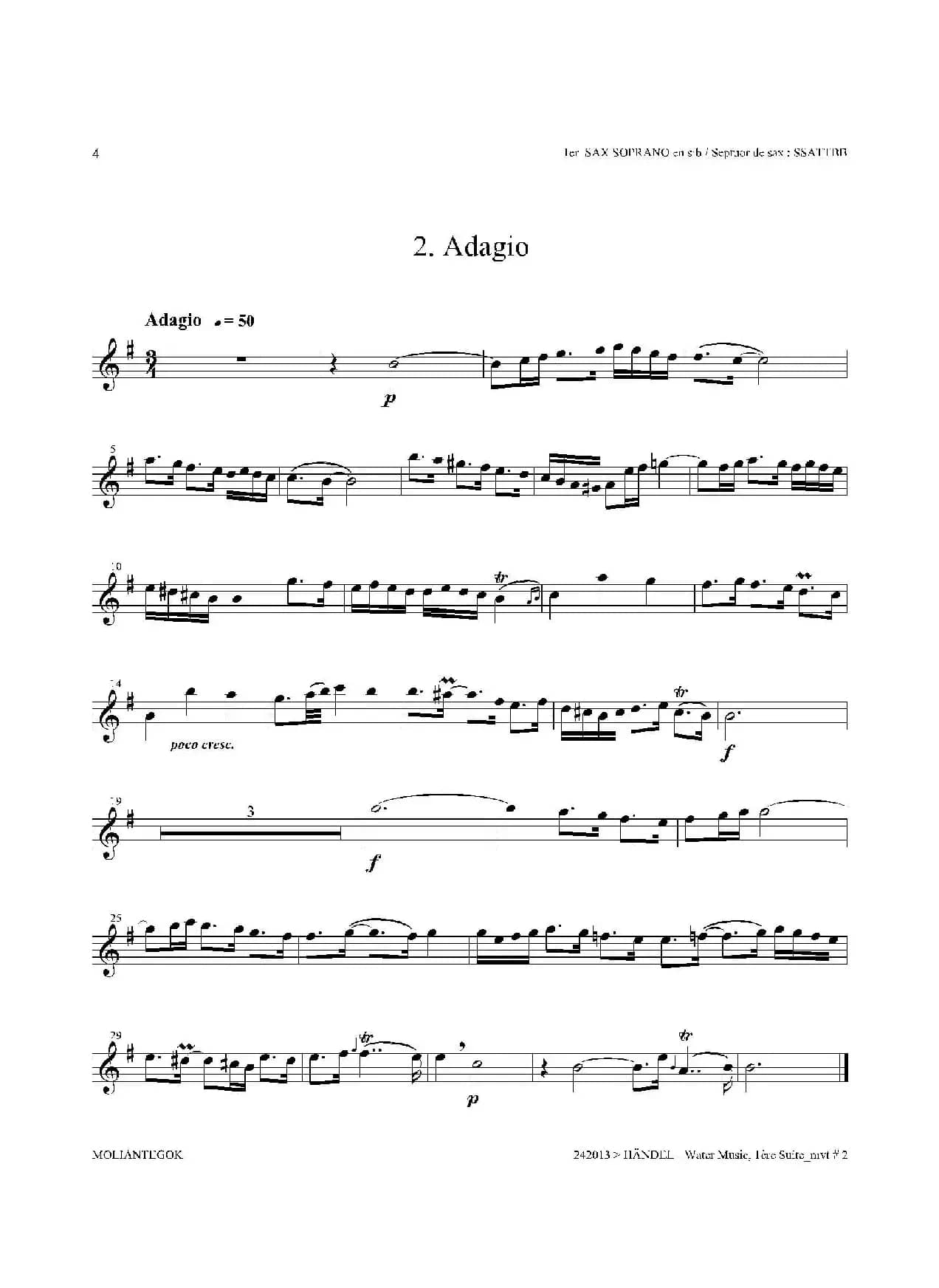 Water Music（HWV.348 No.1）（第一高音萨克斯）