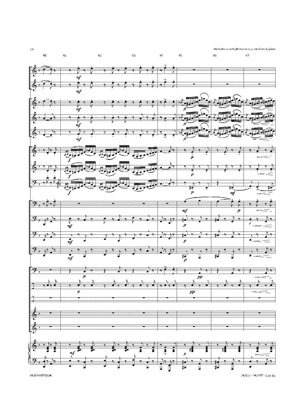 Czardas 查尔达斯（15重奏总谱）