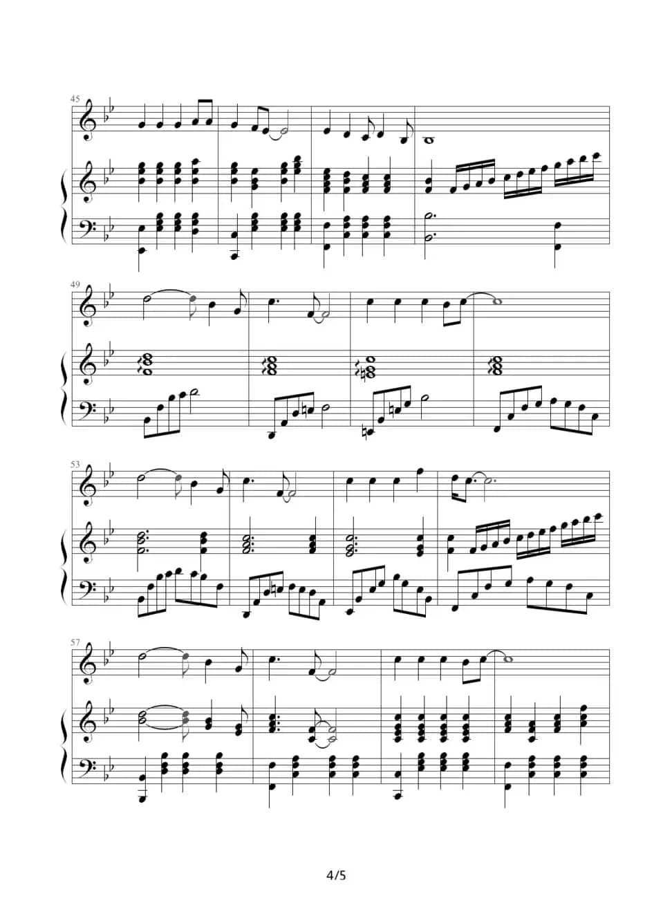 让世界充满爱（合唱钢琴伴奏谱）（车路遥配伴奏）