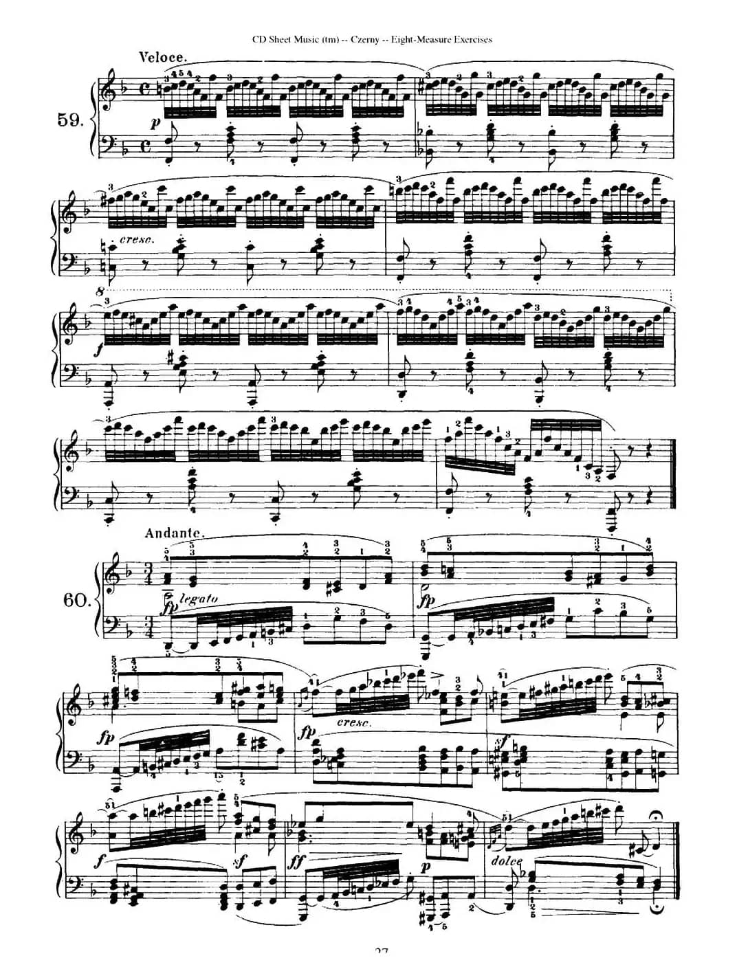 160 Eight- Measure Exercises.Op.821（车尔尼160首钢琴八小节练习曲（54——71））