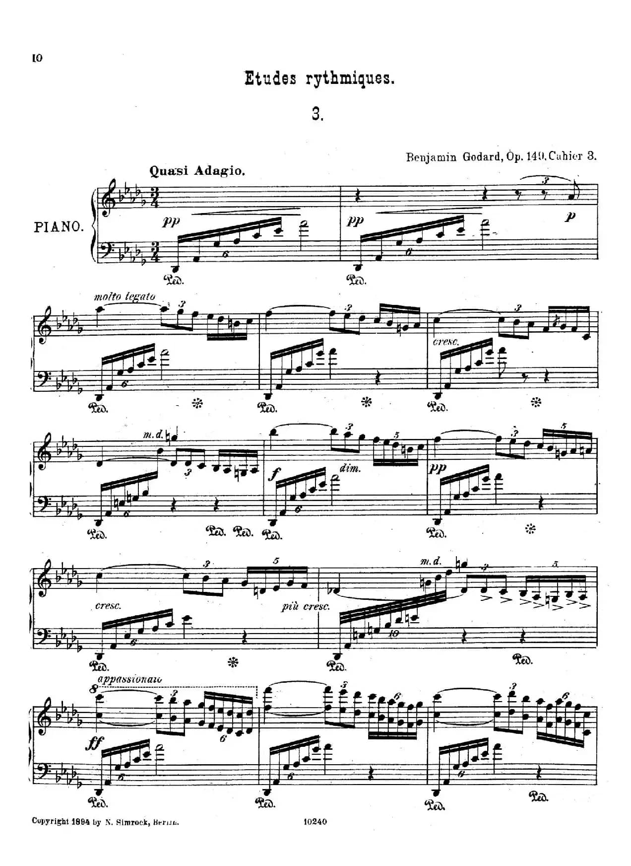 Etudes Rythmiques Op.149（节奏练习曲集）（3）
