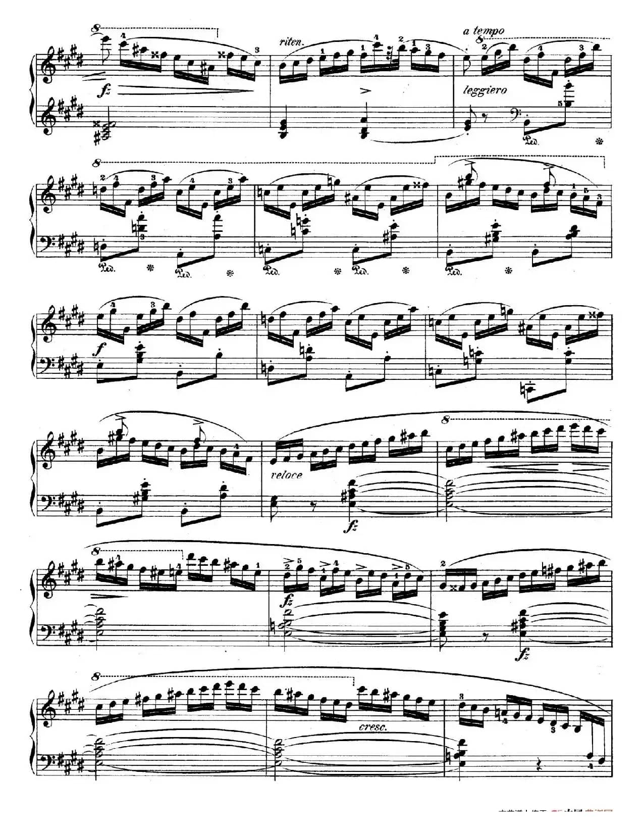 e小调第一钢琴协奏曲 Op.11((钢琴独奏版·第三乐章)