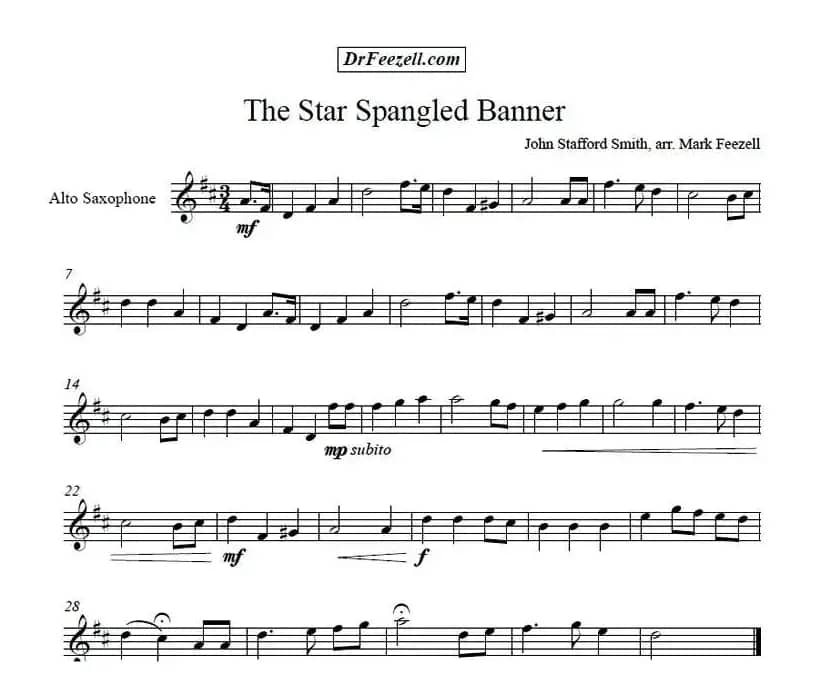 The Star Spangled Banner（中音萨克斯）