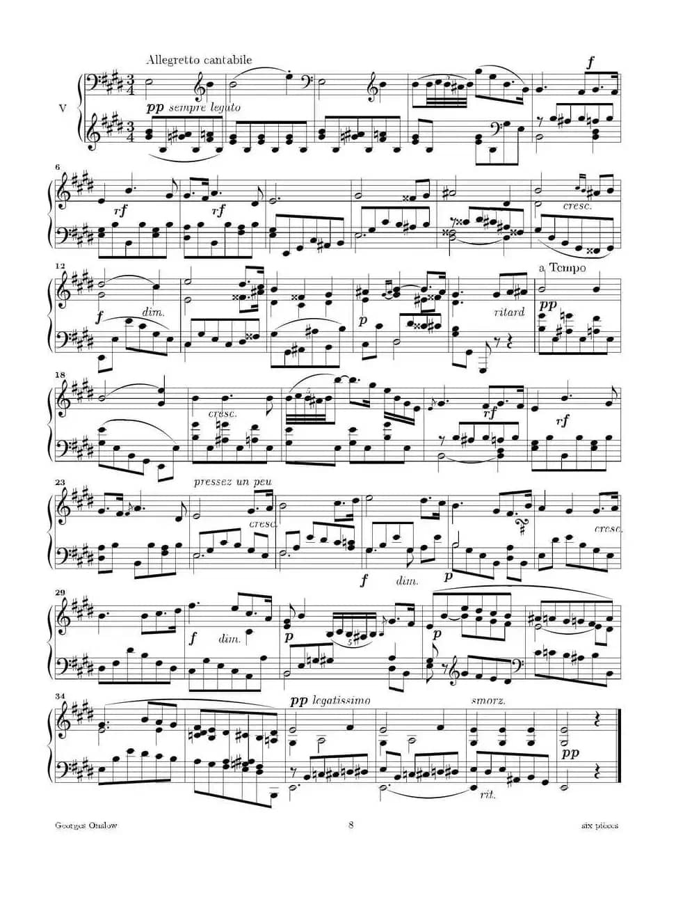 Six Pieces（6首钢琴小品·Ⅴ）