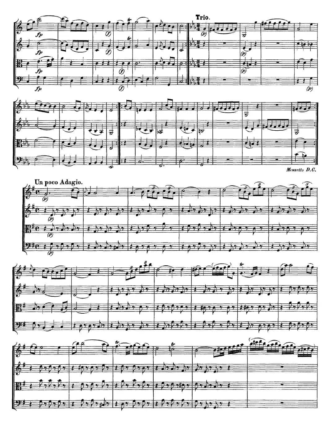Mozart《Quartet No.10 in C Major,K.170》（总谱）
