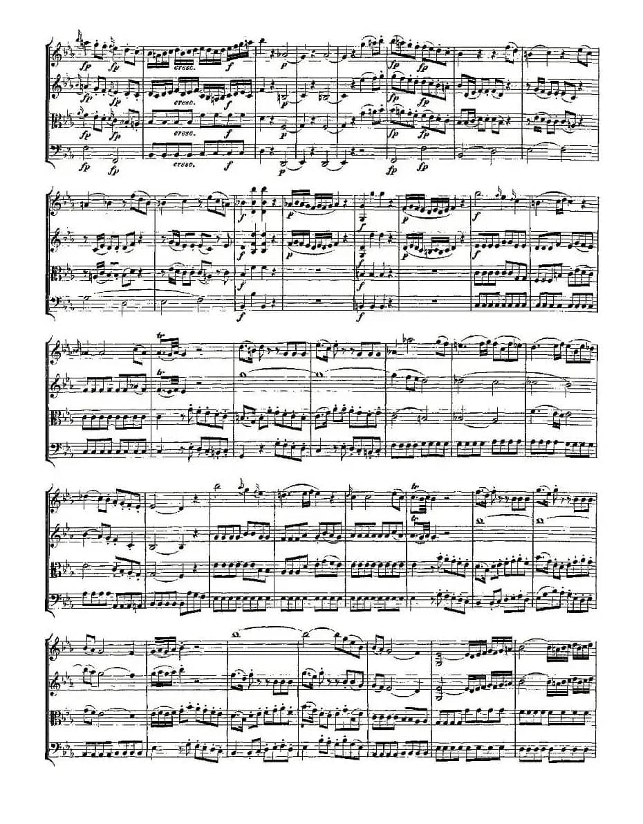 Quartet No. 7 in Eb Major, K. 160（降E大调第七弦乐四重奏）