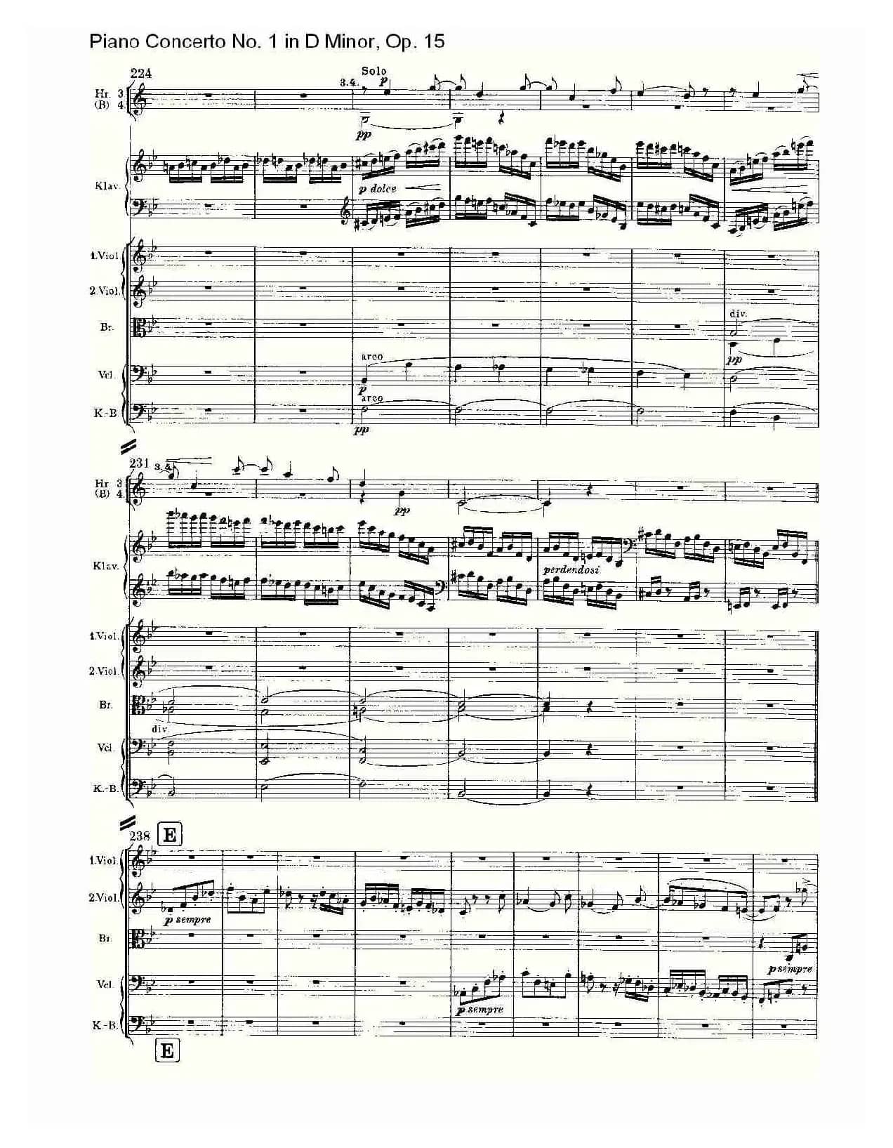 D小调钢琴第一协奏曲, Op.15第三乐章（一）