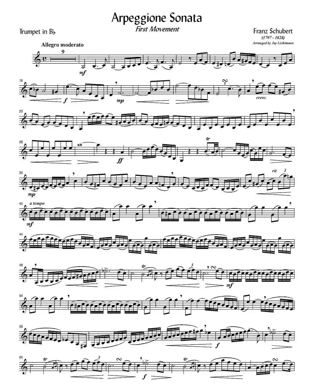 Arpeggione Sonata（小号谱）