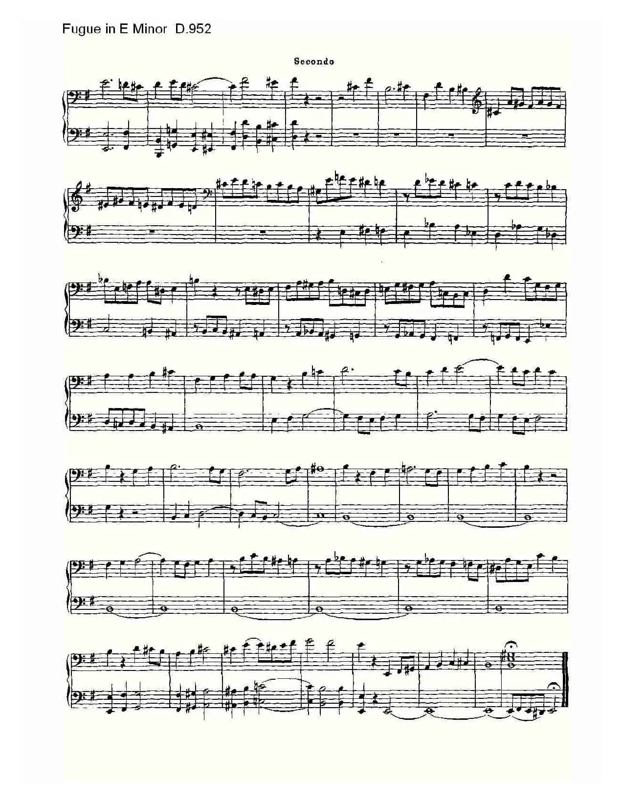 Fugue in E Minor D.952（E小调赋格曲 D.952）
