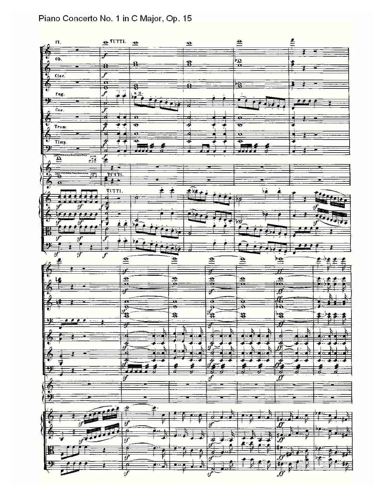 C大调钢琴第一协奏曲 Op.15 第一乐章