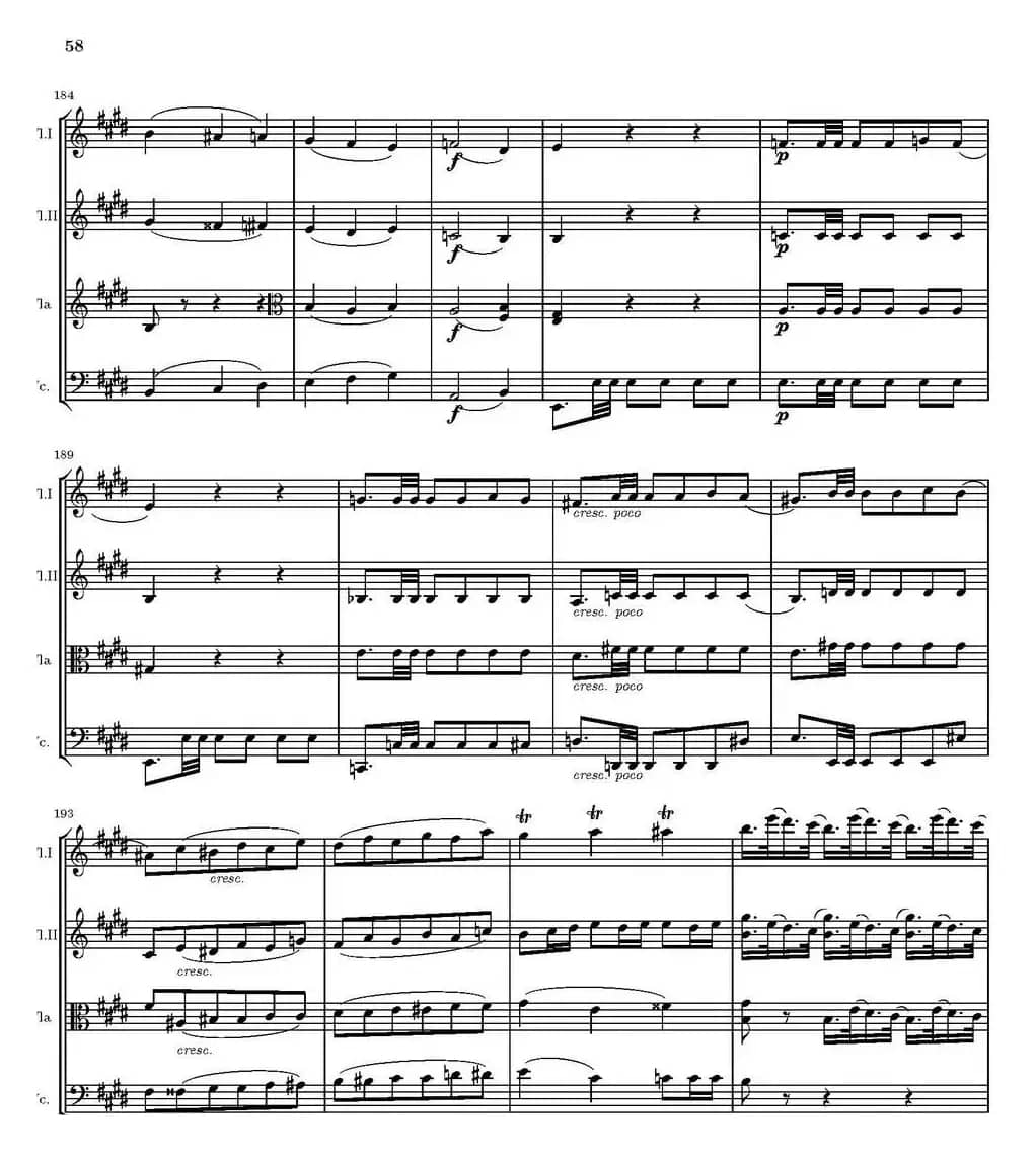 String Quartet nr.18 in E minor（E小调弦乐四重奏、P46-60）