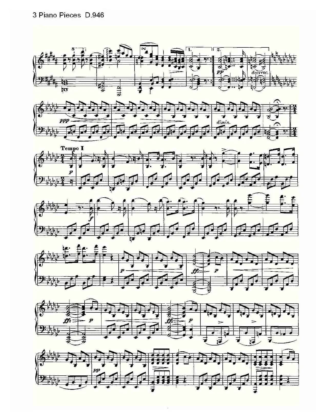 3 Piano Pieces D.946（钢琴三联奏D.946）