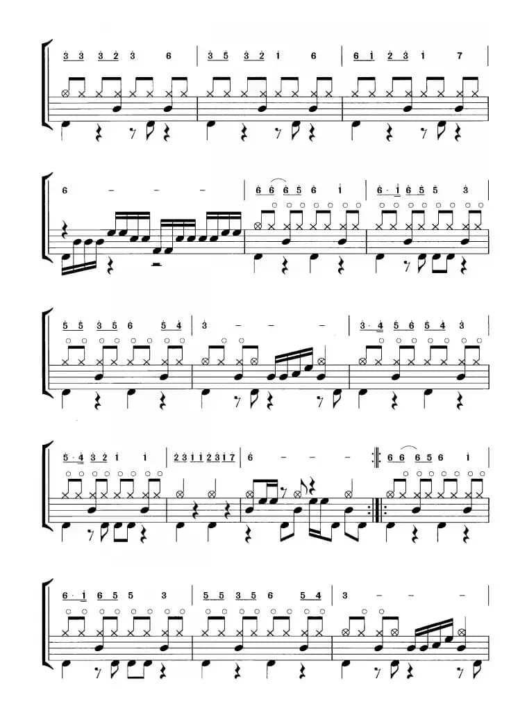 大阪城的姑娘（鼓谱）