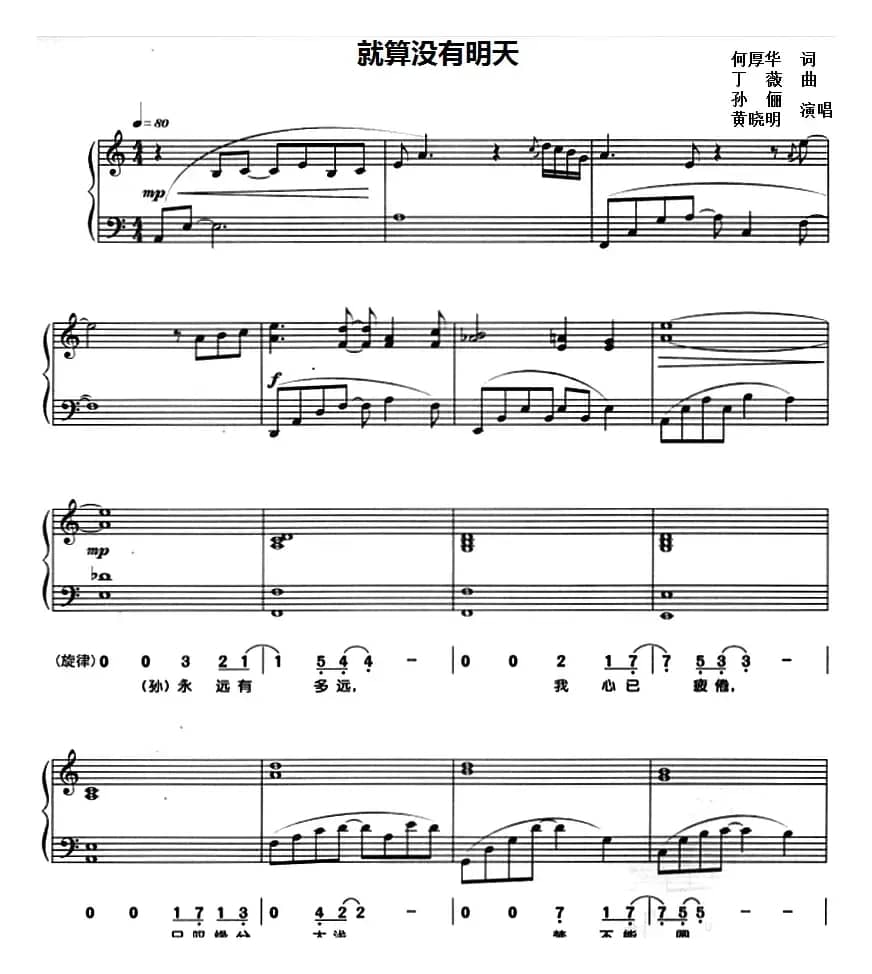 就算没有明天（钢琴弹唱）