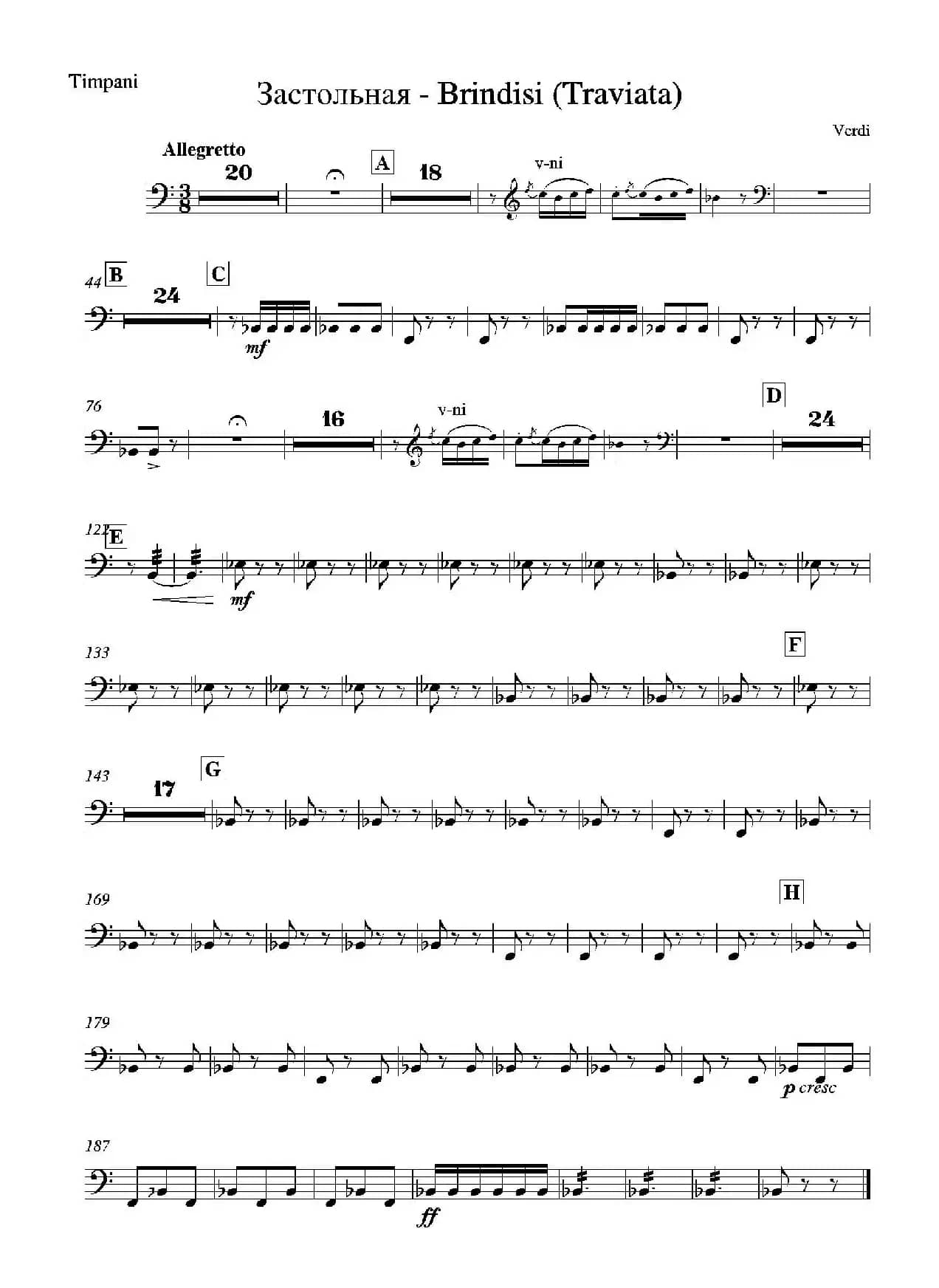 Brindisi （La Traviata）（管弦乐队分谱）