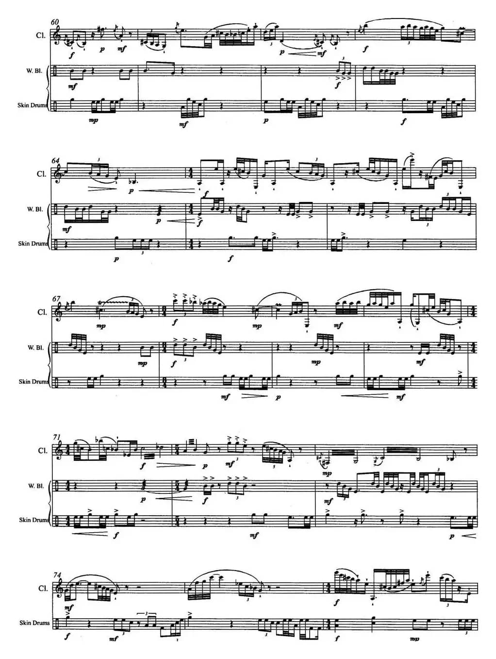 皮影（单簧管与打击乐）