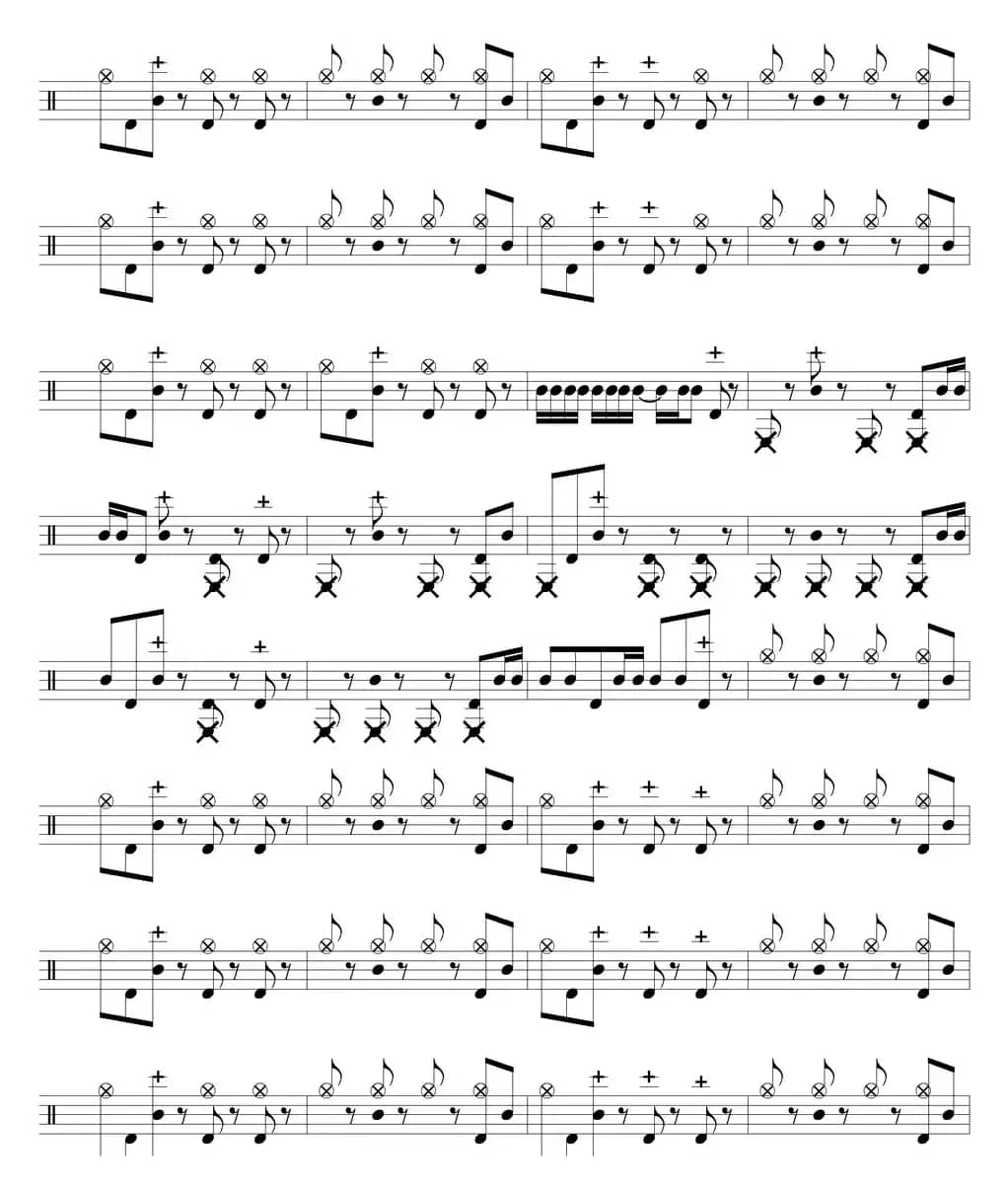 爵士鼓谱：Black Sabbath - War pigs