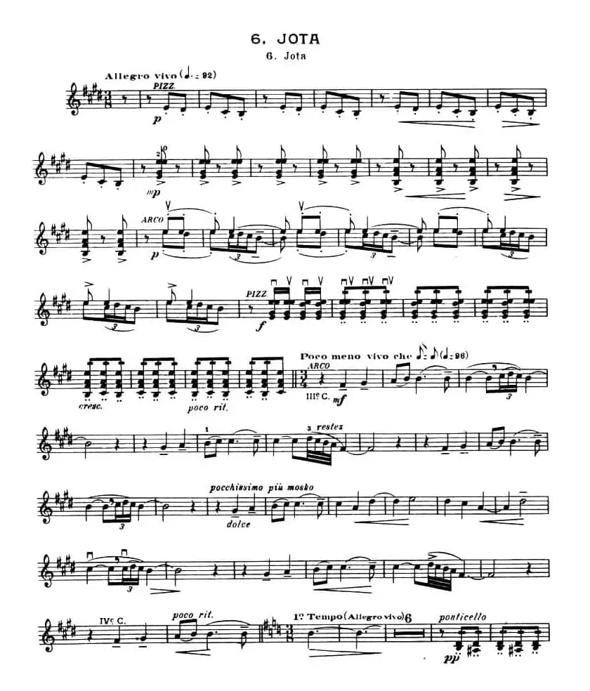 Suite of Spanish Folksongs: 6、JOTA