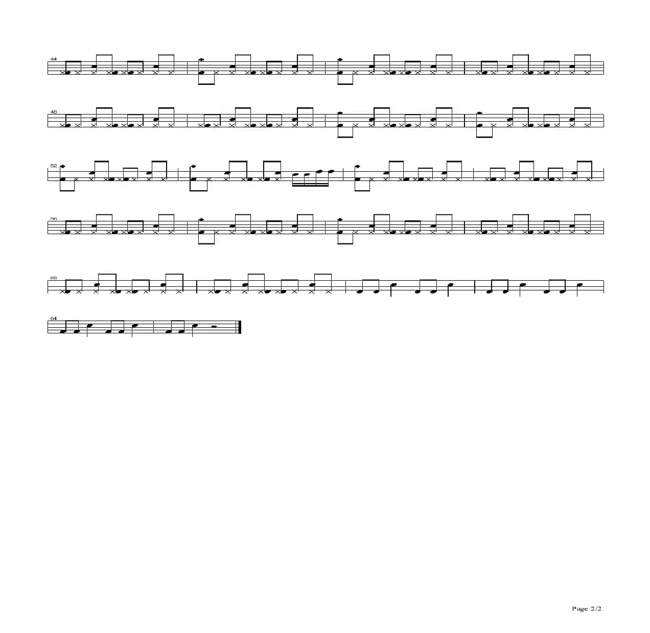 天使（架子鼓谱）