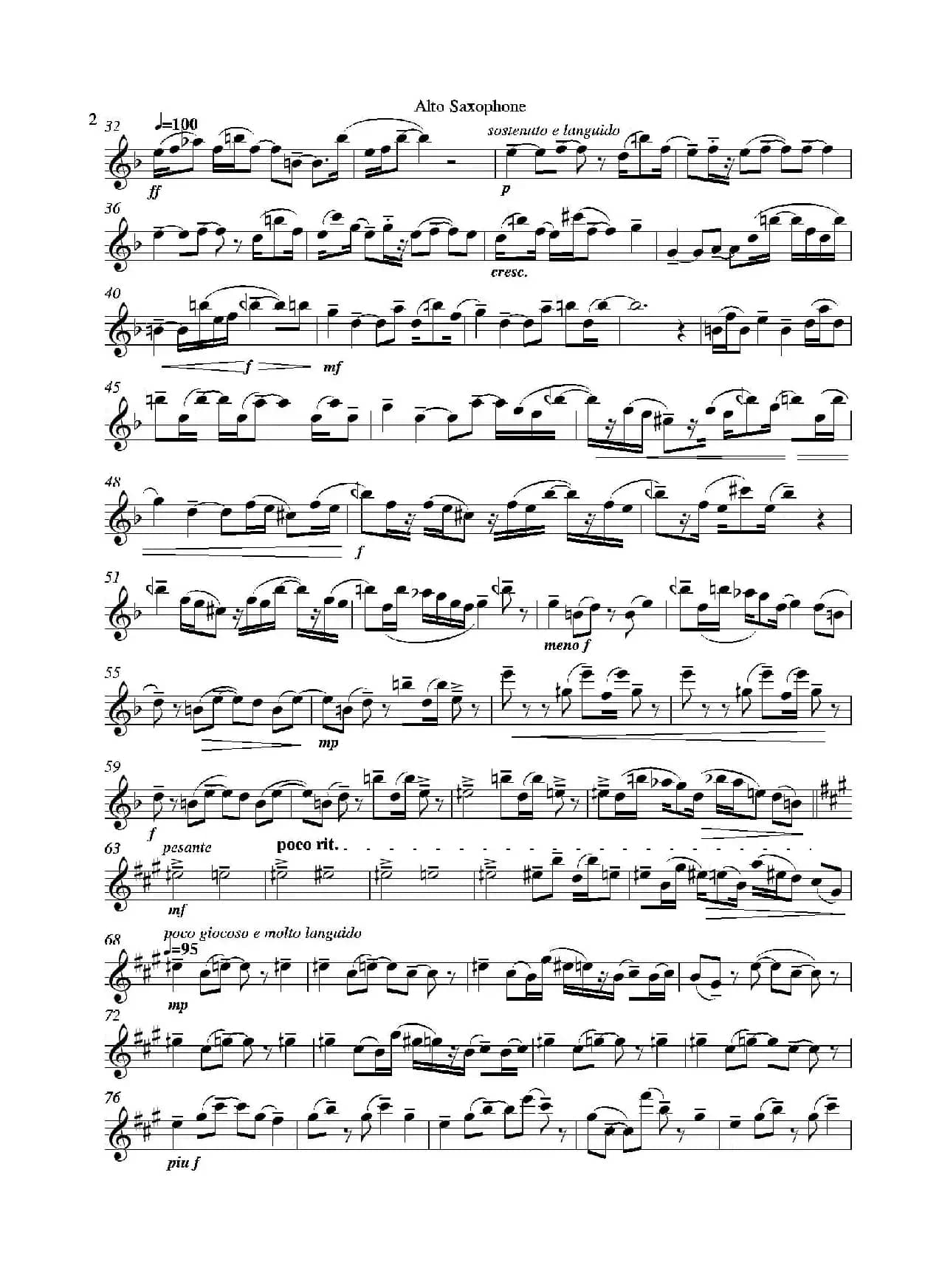 Grigri（四重奏中音萨克斯分谱）