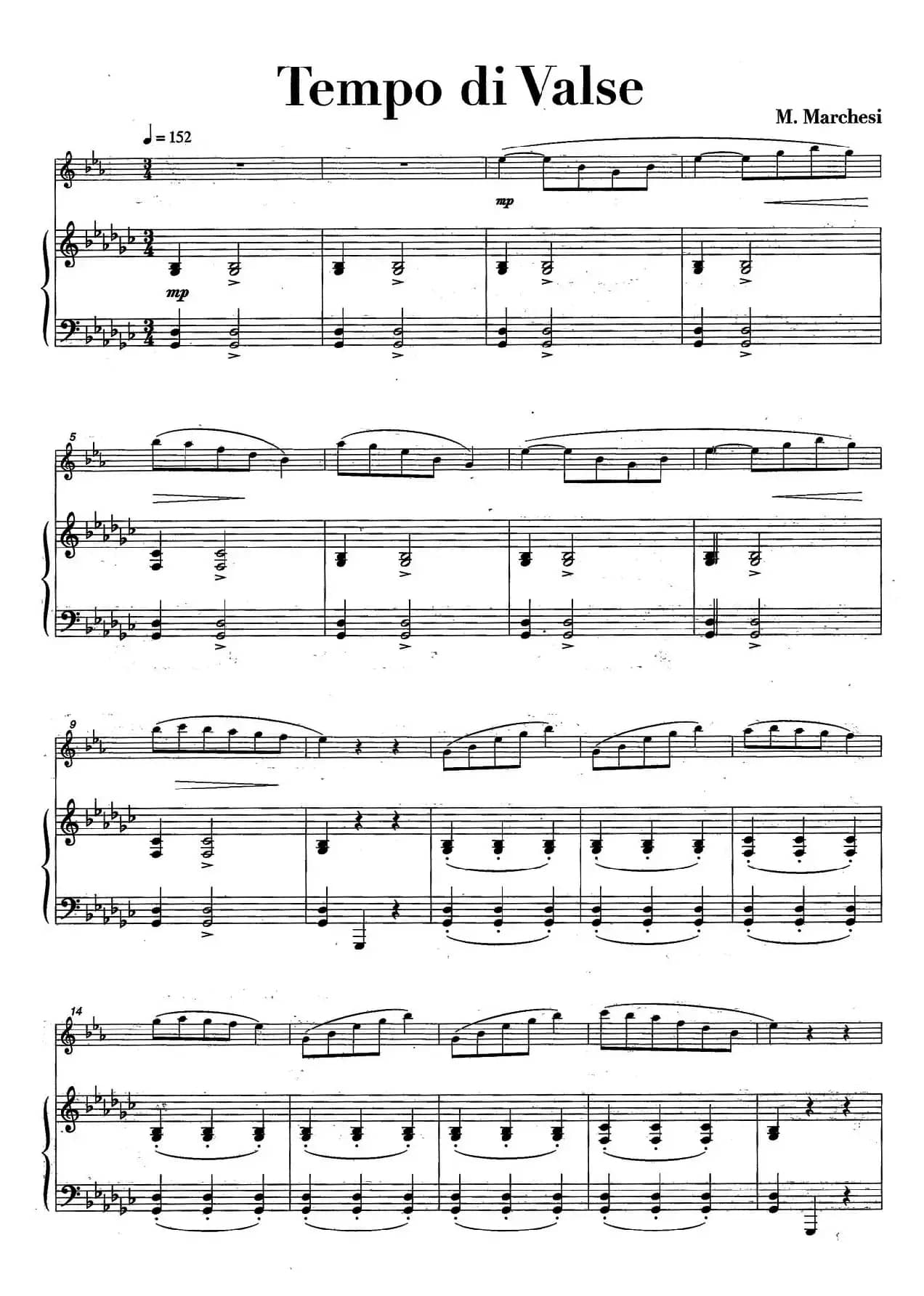 Tempo di Valse（中音萨克所+钢琴伴奏）