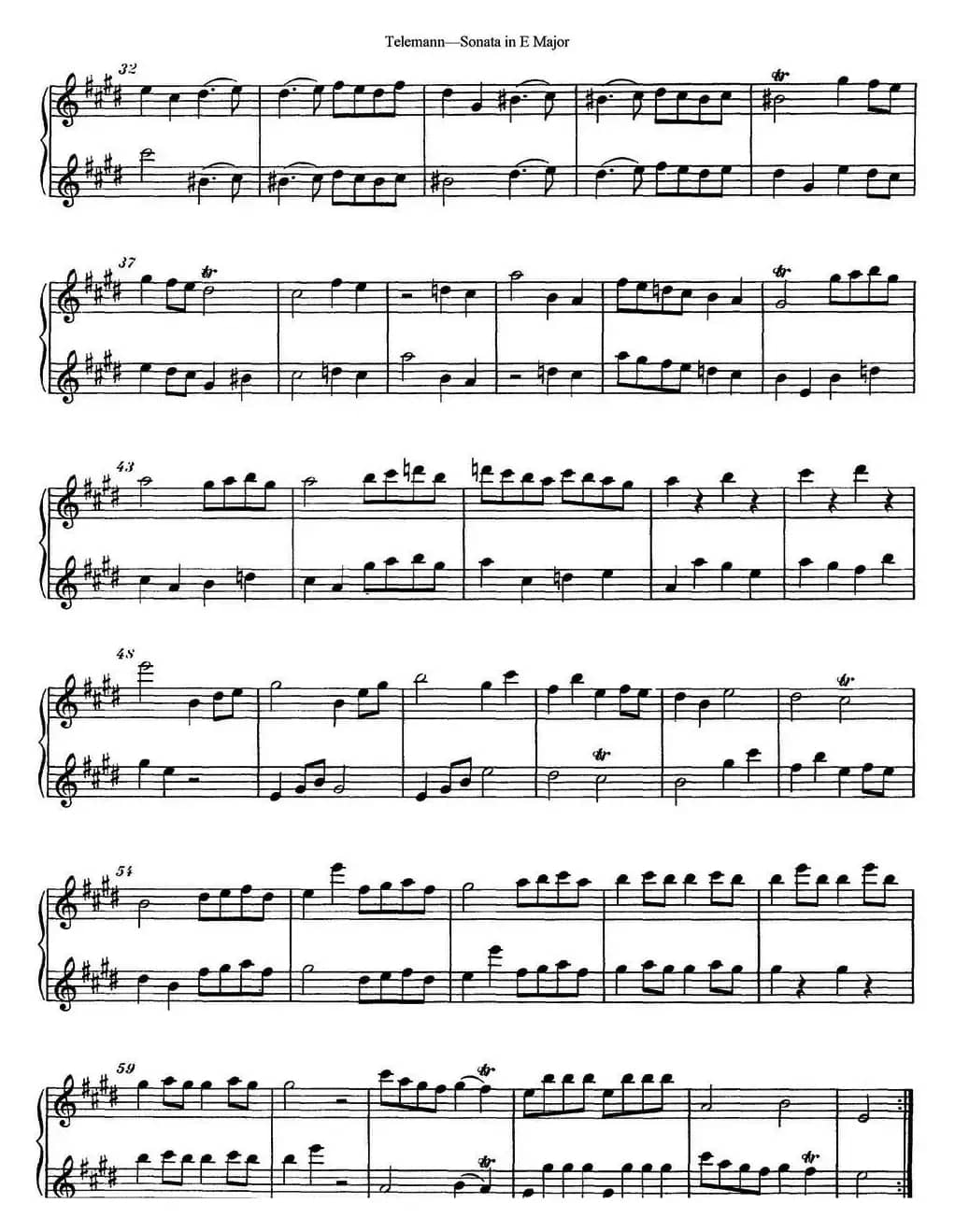 台莱曼E大调双长笛奏鸣曲 （No.4）