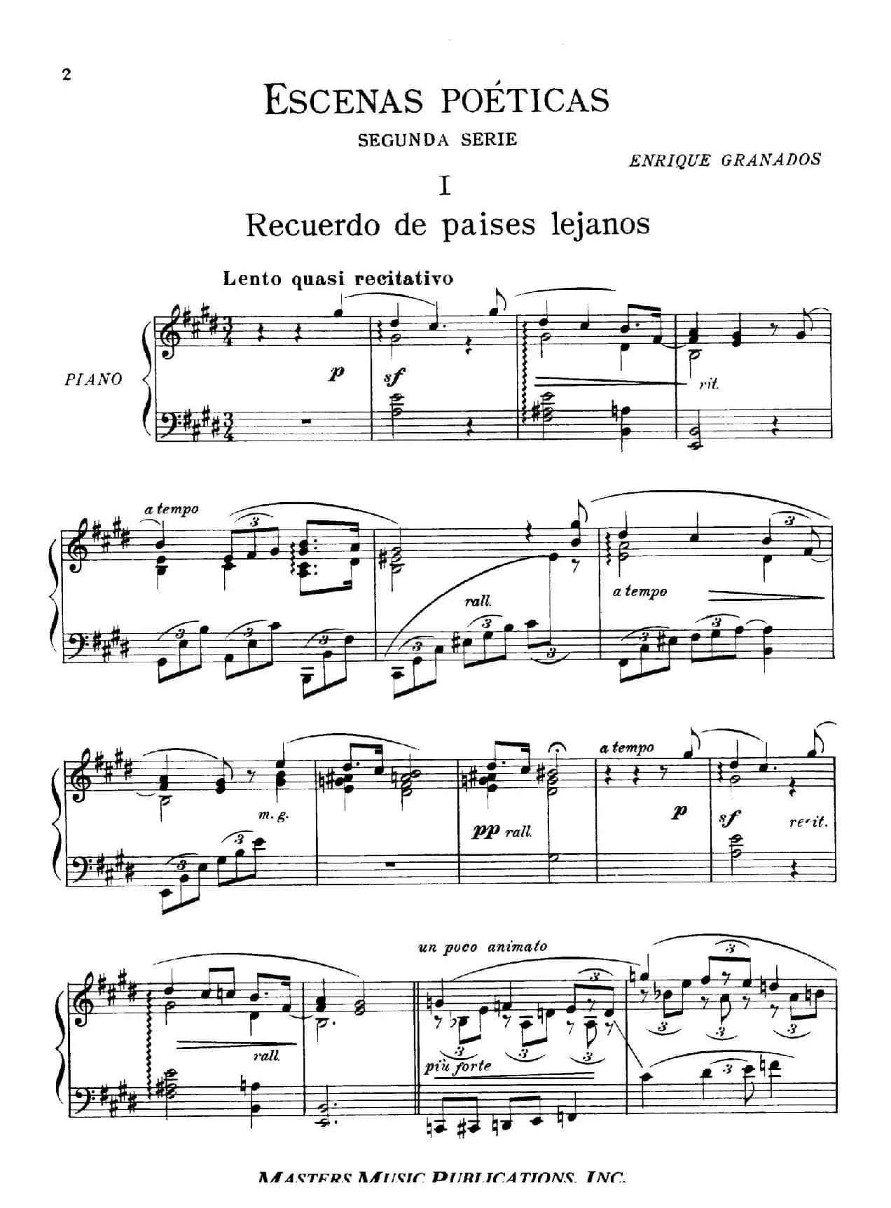 Escenas Poeticas（Segunda Serie  Ⅰ）