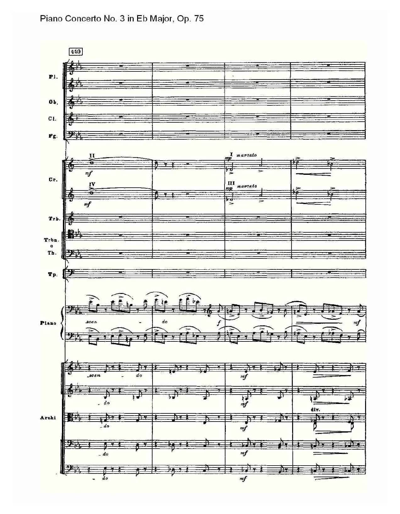 Piano Concerto No.3 in Eb Major, Op.75（Eb大调第三钢琴协奏）