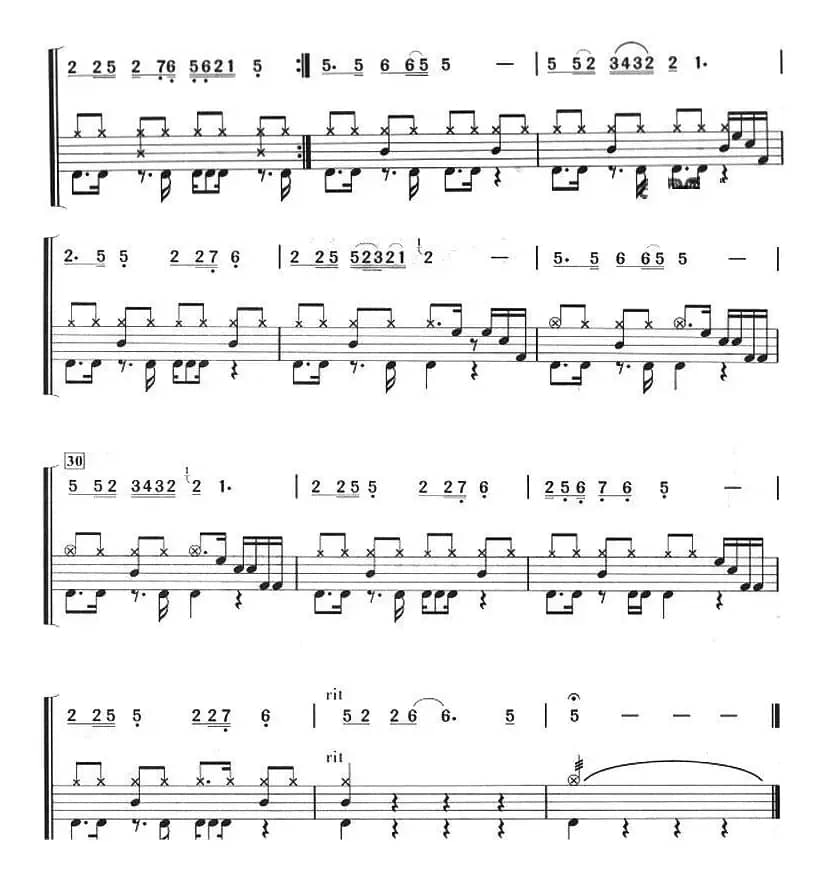 永远是朋友（架子鼓、主旋律+鼓谱）