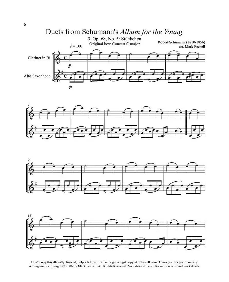 Robert Schumann-中音萨克斯练习曲