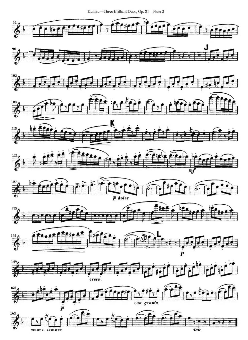 库劳长笛二重奏练习三段OP.81——Flute 2（NO.2）