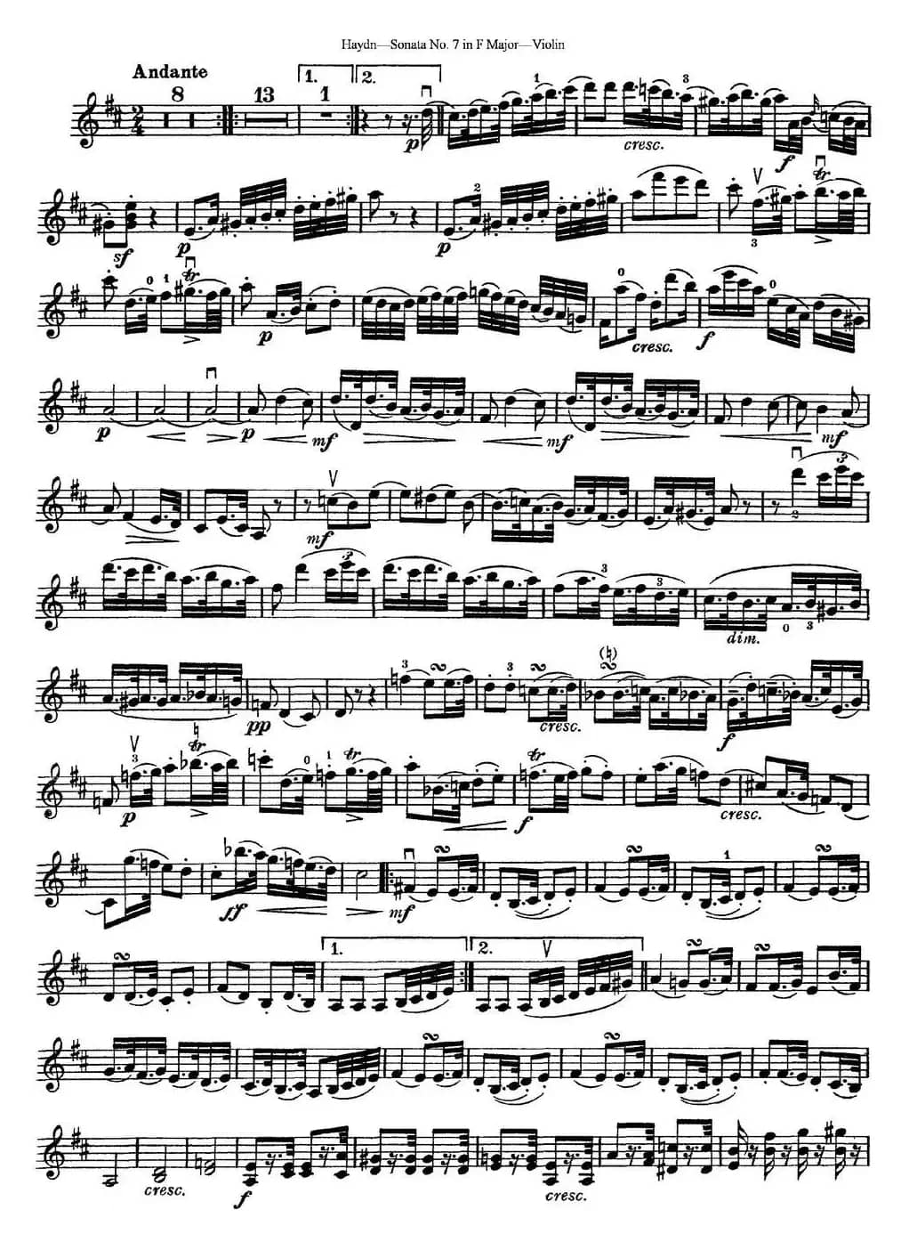 Violin Sonata No.7 in F Major