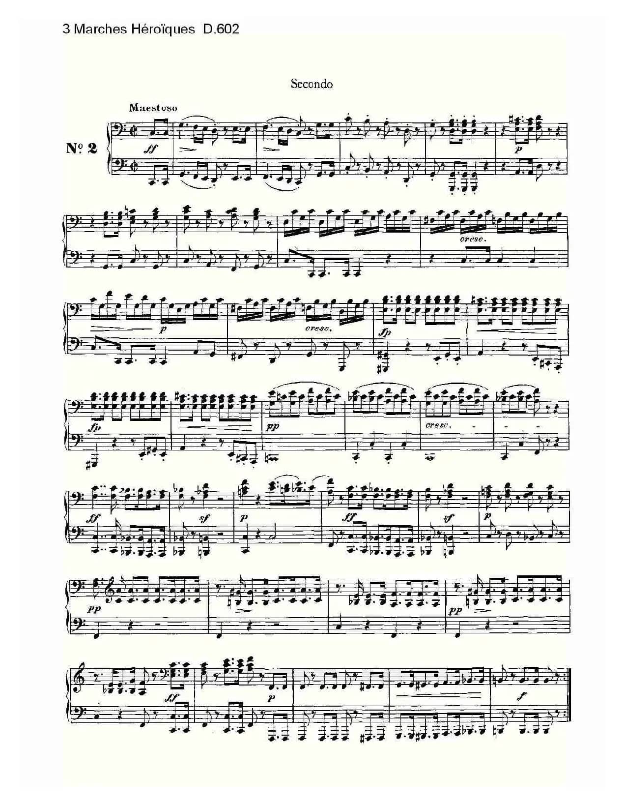 3 Marches Héroïques D.602（3 进行曲Héroïque）