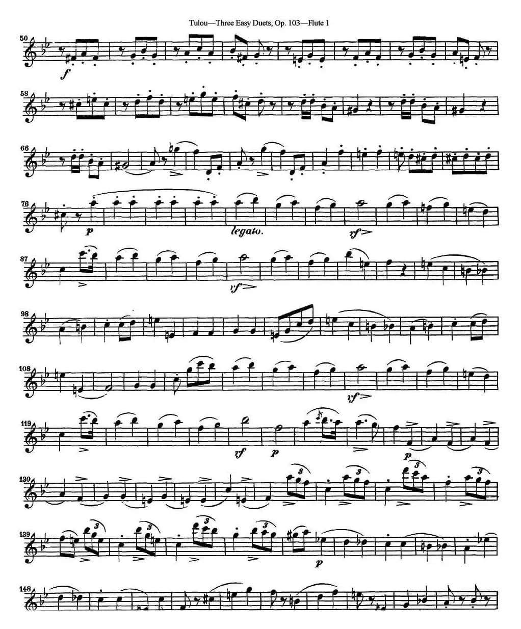 图露三首长笛简易重奏曲Op.103（Flute 1）（NO.3）