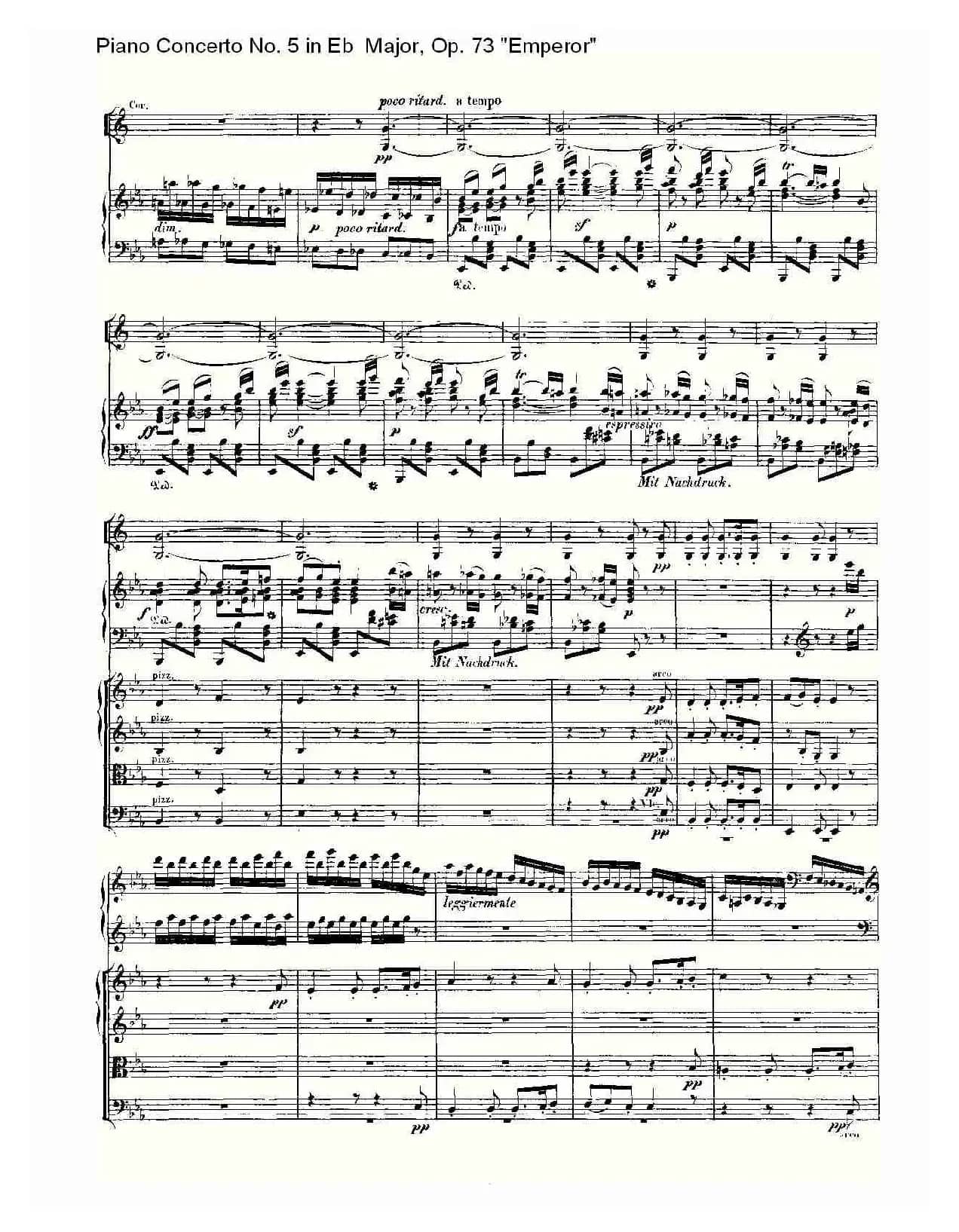 Eb大调钢琴第五协奏曲 Op.73“皇帝”第三乐章