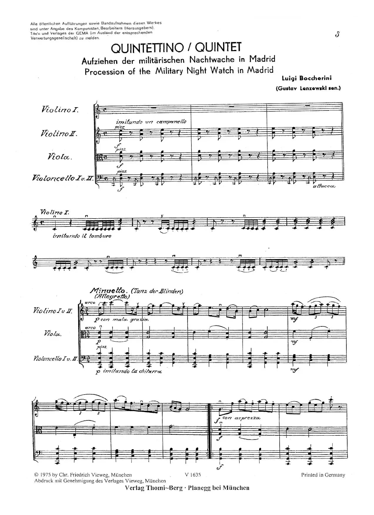 马德里街道小夜曲（弦乐四重奏）