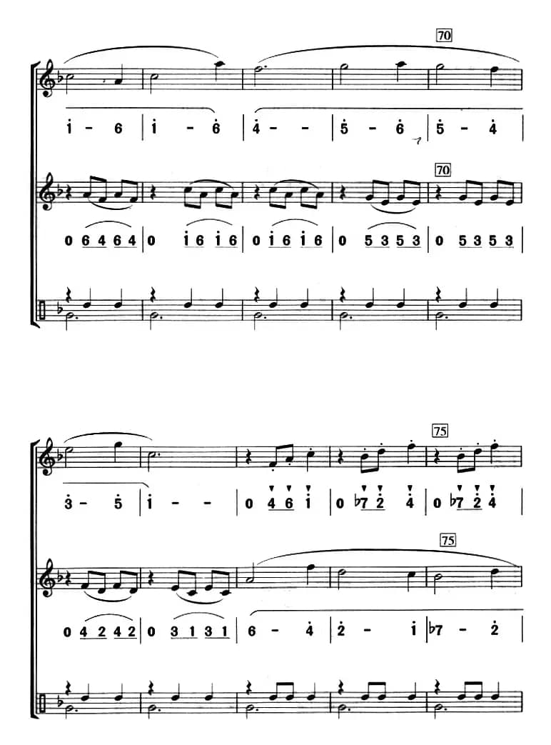 小松树（八孔竖笛线简谱对照版、三重奏）