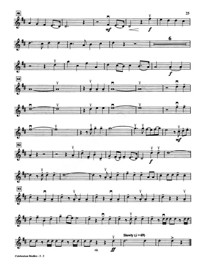 CELEBRATION MEDLEY（小提琴分谱）