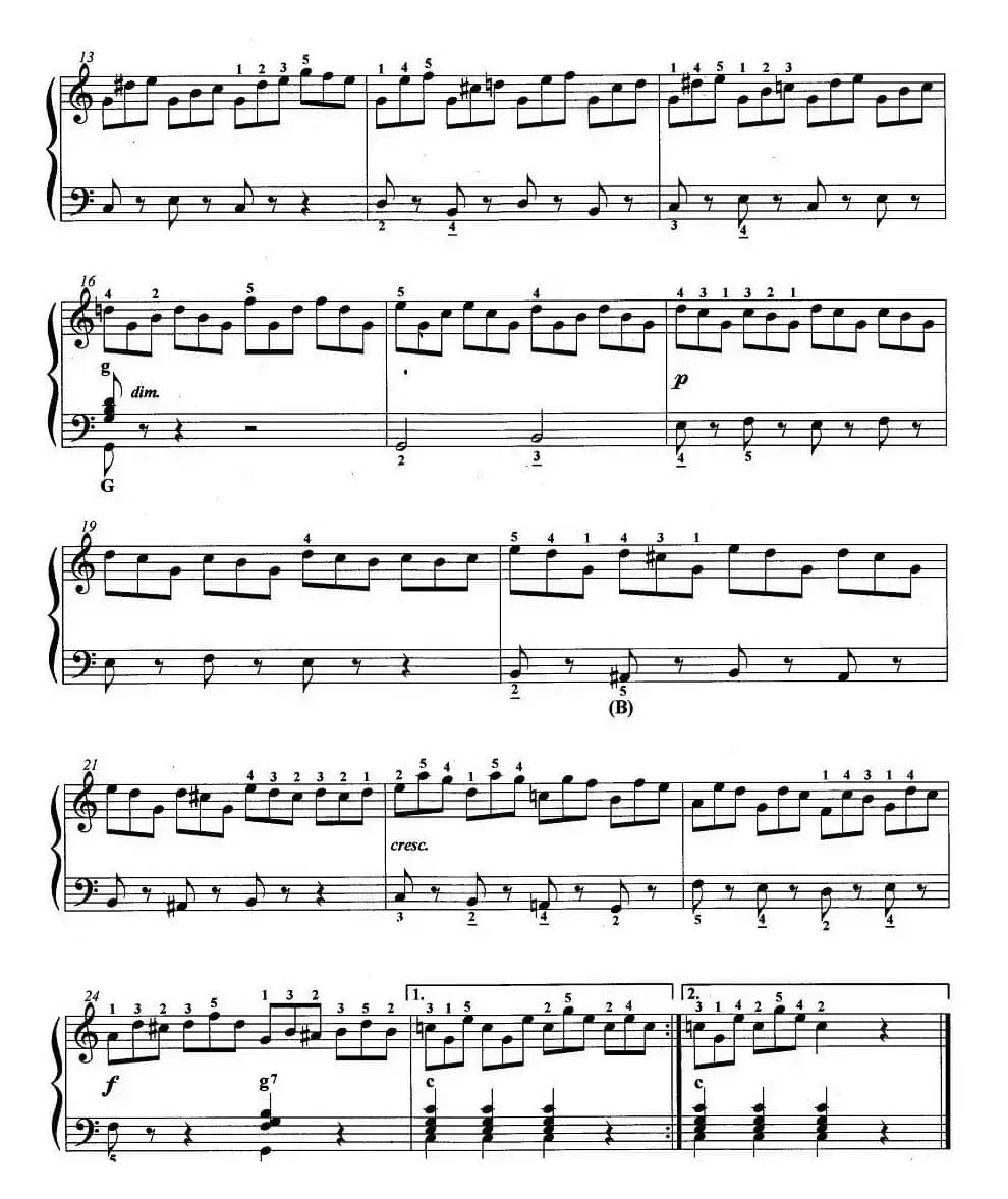 手风琴考级第三级：2、练习曲