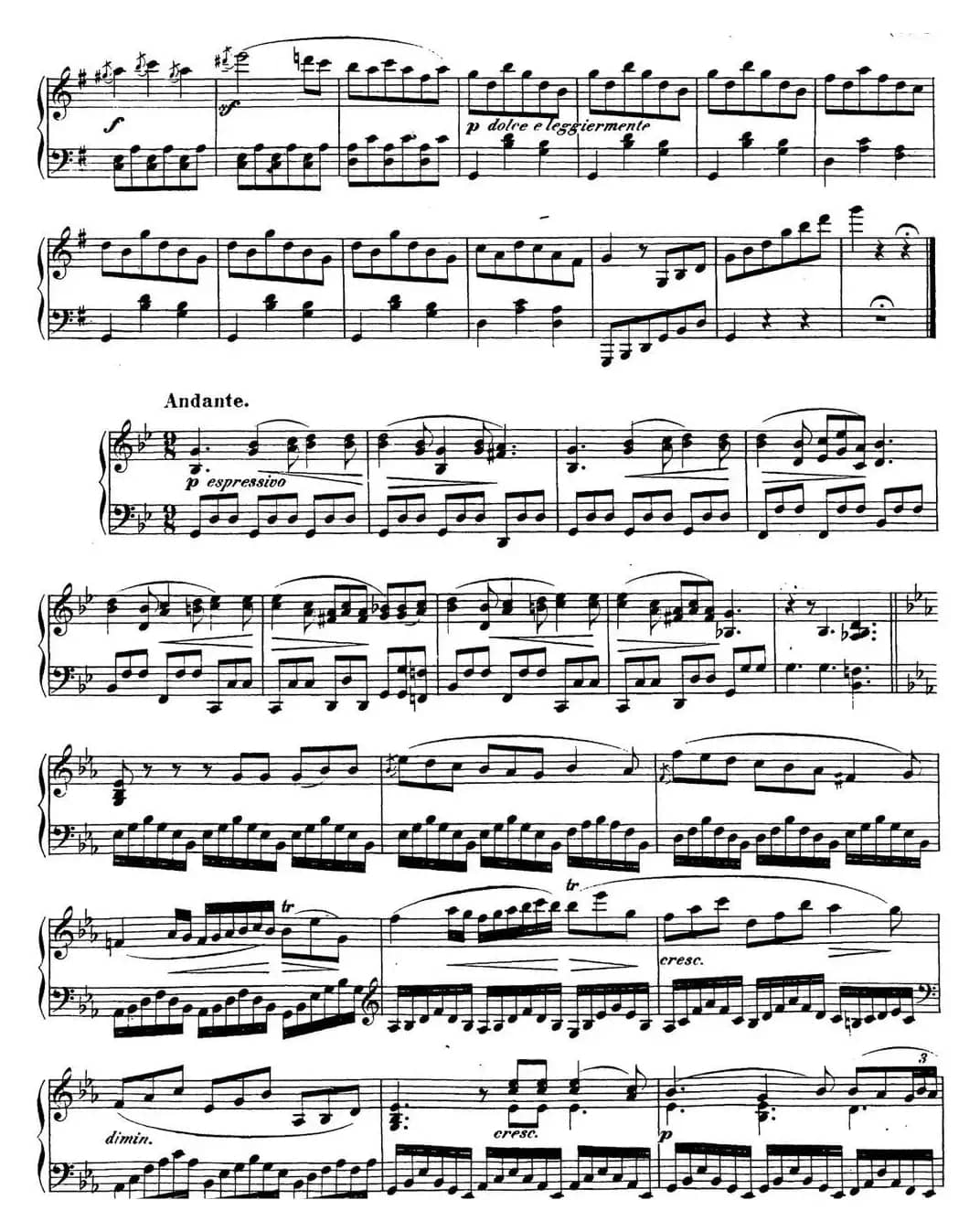 贝多芬钢琴奏鸣曲25 杜鹃 G大调 Op.79 G major