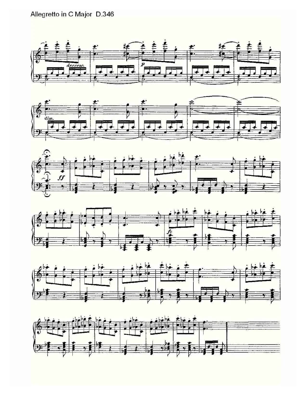 Allegretto in C Major D.346（C大调快板D.346）