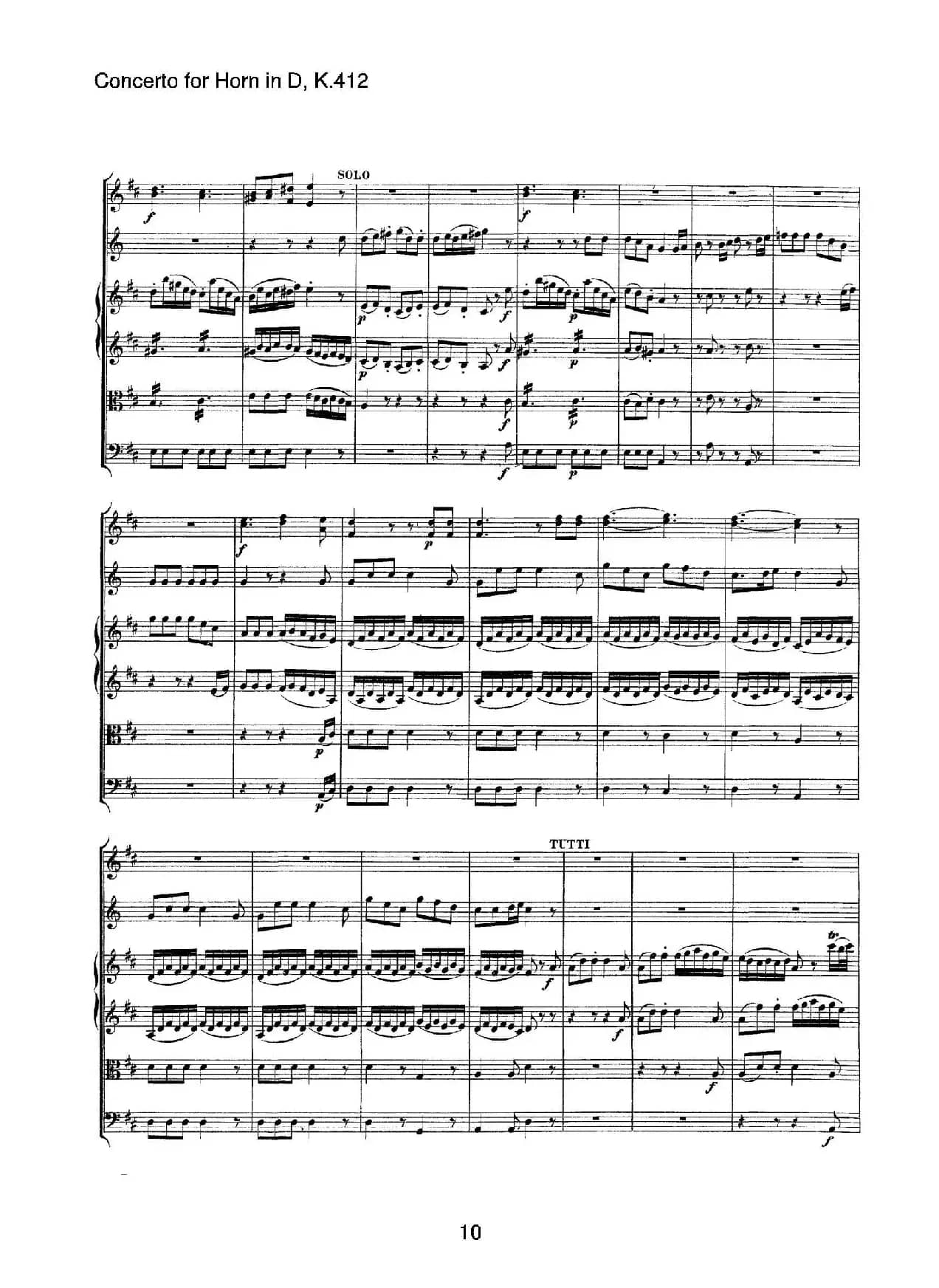 Concerto for Horn in D，K.412（D大调第一圆号协奏曲K412号作品）