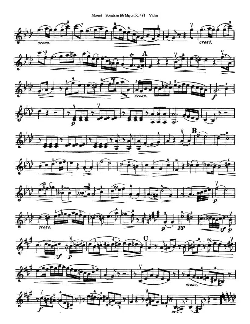 Sonata in Eb Major K.481