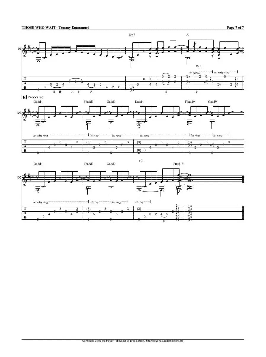 tommy emmanuel：those who wait（指弹吉它）