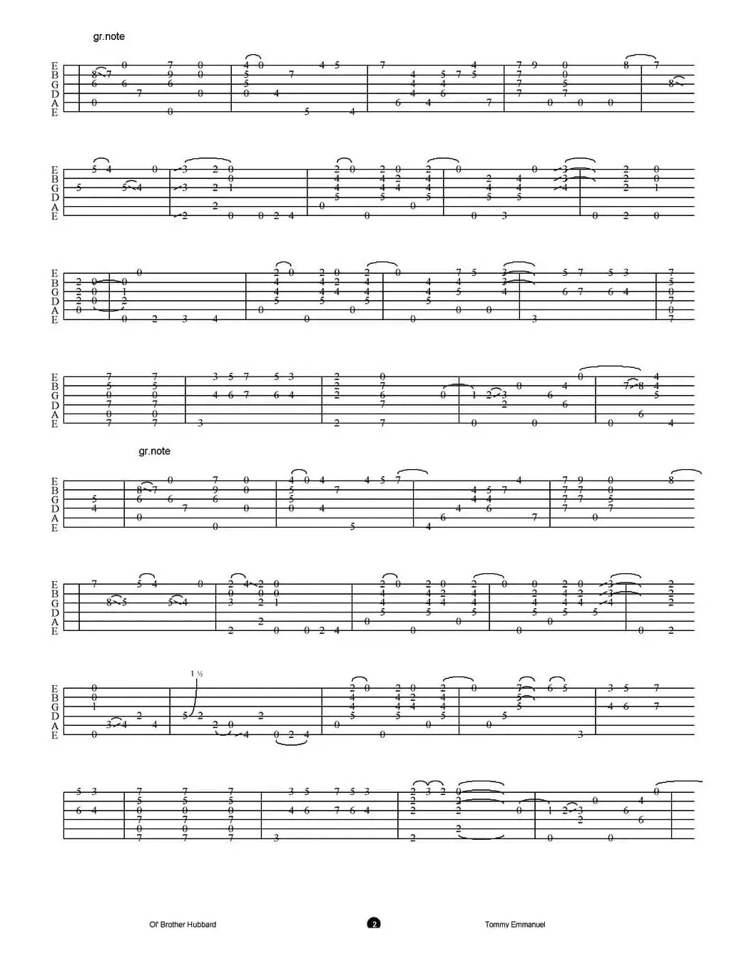 tommy emmanuel：ol' brother hubbard（指弹吉他）