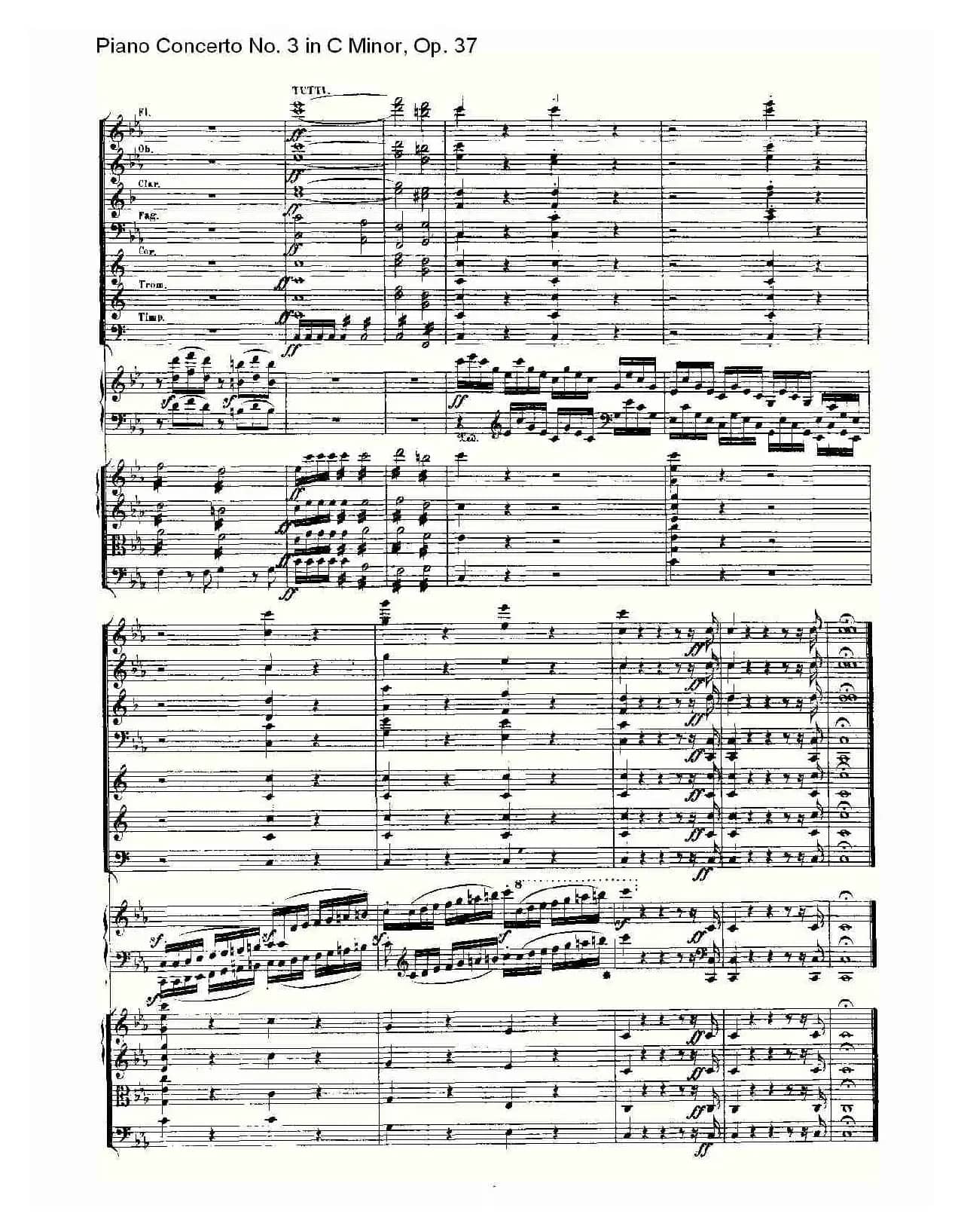 C小调钢琴第三协奏曲 Op.37  第一乐章