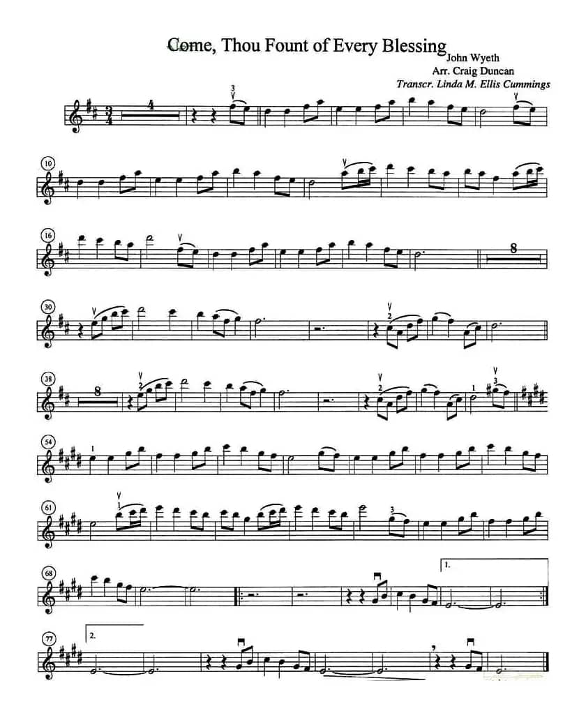 Come，Thou Fount of Every Blessing